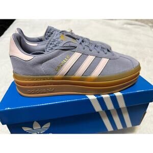 Adidas Gazelle Bold J Sneakers Sz 6.5 Youth Silver Violet Pink Gum Sole